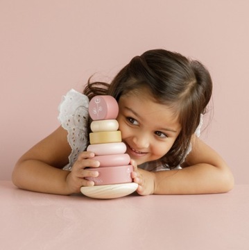 LITTLE DUTCH DREWNIANA PIRAMIDA PIRAMIDKA SORTER RÓŻOWA