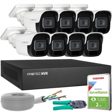 Sada monitorování 8 kamer Ip PoE 4Mpx s mikrofonem náhled s Hdd