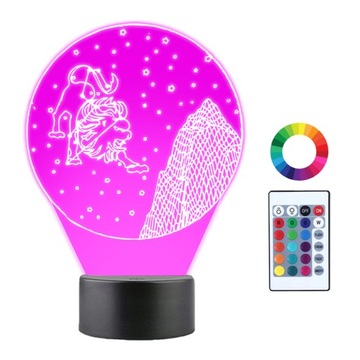 Lampka Nocna 3D Led Znak Zodiaku Lew Imię Plexido