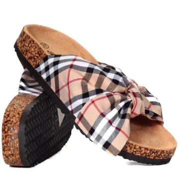 ТАПОЧКИ ЖЕНСКИЕ ПРОФИЛИРОВАННЫЕ ТАПОЧКИ С БАНТОМ