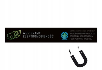 MAGNES Naklejka Magnetyczna Program Mój Elektryk CZARNE TŁO NOWY WZÓR 45cm