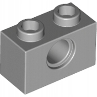 LEGO 3700 Jasnoszary belka brick otwór 1x2 10szt.