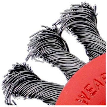 SZCZOTKA STOŻKOWA HARTOWANA 100mm TARCZOWA DRUCIANA SPLATANA DRUT SKRĘCANY