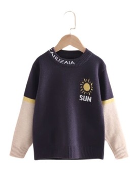 SHEIN SWETER ZIMOWY DZIECIĘCY NIEBIESKI 130 V3C