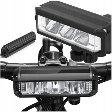 LAMPKA ROWEROWA LED PRZÓD MOCNA 3xLED 900lm