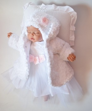 ПАЛЬТО И ШЛЯПА ОДЕЖДА ДЛЯ КРЕЩЕНИЯ 74 80 АМЕЛИЯ