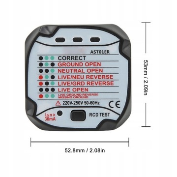 ТЕСТЕР РОЗЕТОК С УЗО 220-250В