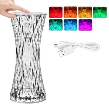 Светодиодная 3/7/16 цветов Хрустальная настольная лампа Роза Свет Романтическая алмазная атмосфера