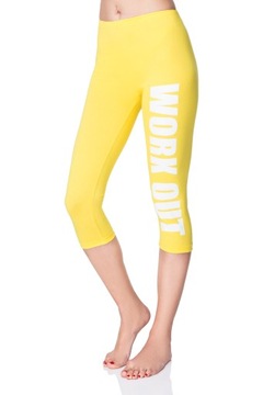 3/4 LEGGINSY SPORTOWE NADRUK WZORY GETRY LWO34