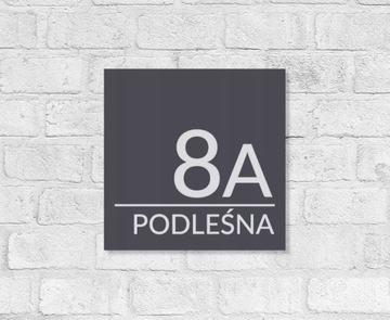 Адресная табличка с номером дома ALU доска 30x30 см АНТРАЦИТ