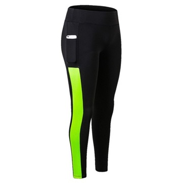 Damskie legginsy do jogi Boczna kieszeń Fitness Running Stretch Szybkoschnąca, XXL