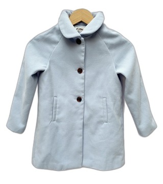 Płaszcz Błękitny H&M Baby Blue 128 7 Kokardka