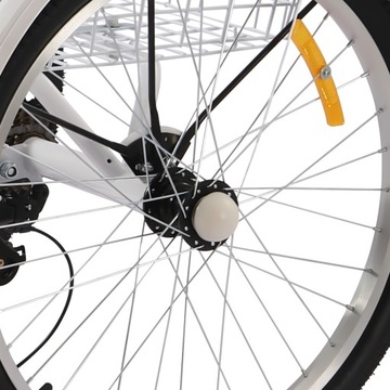 Белый 24-дюймовый складной трехколесный велосипед