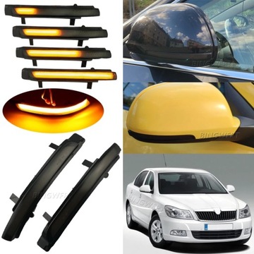 Dynamiczne światło lustrzane sygnałowe dla Skoda Octavia 09-13 Superb MK2