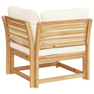 Садовый угловой стул с подушками, 73x73x65 см, акация