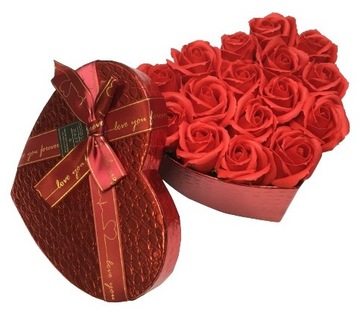 Ароматизированное мыло HEART RED ROSE в ПОДАРОК ​​НА ДЕНЬ СВЯТОГО ВАЛЕНТИНА в коробочке «ЖЕНСКИЙ ДЕНЬ»