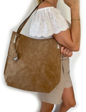 EFEKTOWNA TOREBKA DAMSKA SHOPPER WOREK A4 nubuk KOLORY
