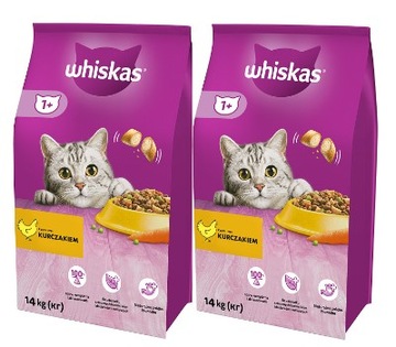 WHISKAS ADULT KARMA DLA KOTA KURCZAK 2x 14 KG
