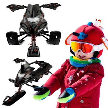 NARTOSANKI METALOWE SANKI Dzieci 2-Stronny Hamulec Kierownica Sterowane