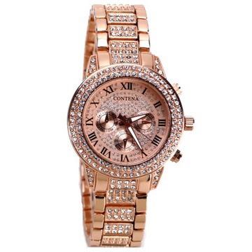 Relogio Feminino New Geneva Classic Luxury Ladies Rhinestone Watch Gold Wom