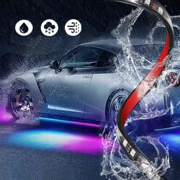 TAŚMA LED POD SAMOCHÓD Światła Neon Pasek RGB WODOODPORNA APLIKACJA ZESTAW