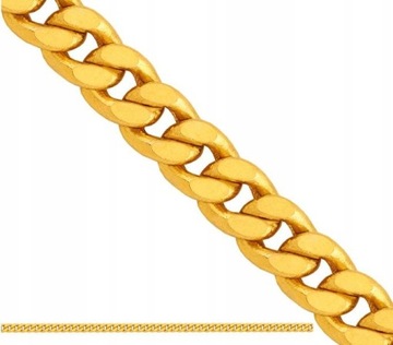 Złoty łańcuszek 585 splot pancerka 50cm 2,10g żółte złoto modny splot 14k