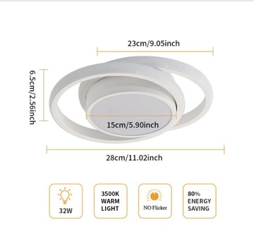 СВЕТОДИОДНЫЙ ПОТОЛОЧНЫЙ СВЕТИЛЬНИК ДЛЯ ГОСТИНОЙ 32ВТ