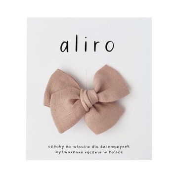 ALIRO Spinka z kokardką Aline Mini Brudny Róż Len
