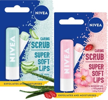 Pielęgnujący peeling do ust NIVEA Aloes+Dzika Róża