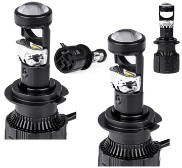 E9 ŻARÓWKA LED H7 + SOCZEWKA 6000K 60W *CANBUS* do reflektorów bez soczewki