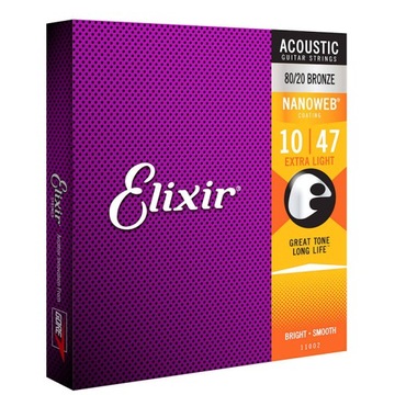 Elixir 11002 Nanoweb Bronze Extra Light 10-47