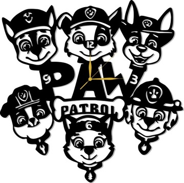 AŻUROWY ZEGAR PAW PSI PATROL 60CM PREZENT KOLORY