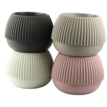 НАБОР ЦВЕТОЧНЫХ ГОРШКОВ В БОХО 4ШТ. 10/14см ФРЕЗИЯ РОЗОВАЯ