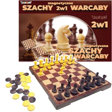 Szachy warcaby magnetyczne klasyczne 2w1 gra logiczna