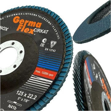 GERMA FLEX TARCZA ŚCIERNICA LISTKOWA LAMELKOWA ZIRKON LAMELKA 125 INOX 60