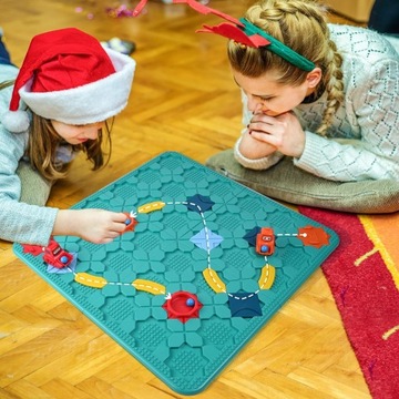 LOGICZNA PLANSZOWA GRA UKŁADANKA LABIRYNT BUDOWANIE DROGI NA PREZENT KLOCKI