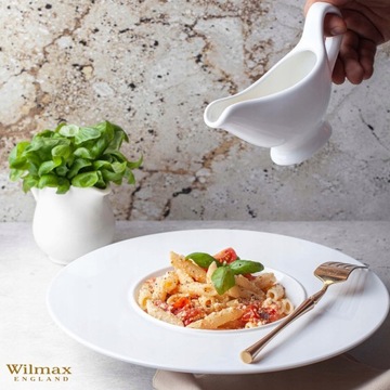 Соусник Wilmax из белого фарфора с ручкой, 170 мл