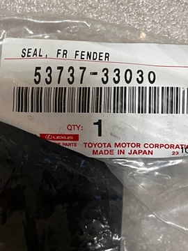 Lexus ES VII (XV70) 2020 Uszczelka fartucha błotnika LexusES250 2020, przód,lewa 3737-33030 20319337, zdjęcie 3