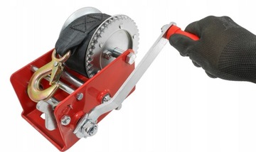 ЛЕБЕДКА, РУЧНАЯ РУКОЯТКА, РЕМЕННАЯ ЛЕБЕДКА, РУКОЯТКА 1200 кг, РЕМЕНЬ 10 м.