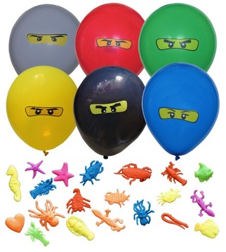 Wypełnienie Piniaty zestaw lego Ninjago balony