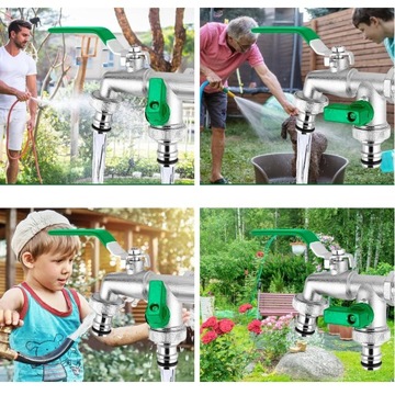 Садовый смеситель с двойным краном 3/4x3/4x3/4