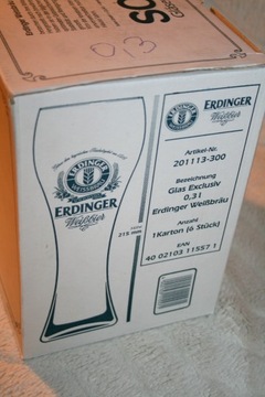 ОРИГИНАЛЬНЫЙ Бокал для пива ERDINGER POKAL 0,3 6 шт.