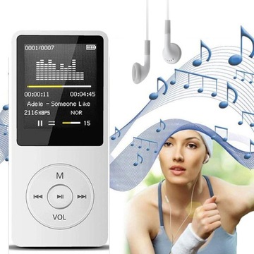 Odtwarzacz MP3 WMA 16GB Dyktafon Radio FM SŁUCHAWKI GRATIS