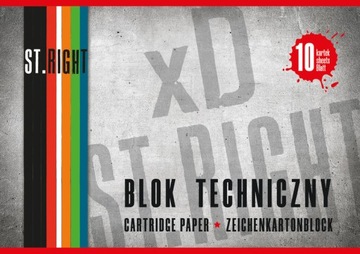 BLOK TECHNICZNY A4 10 K. St.Right UNIPAP
