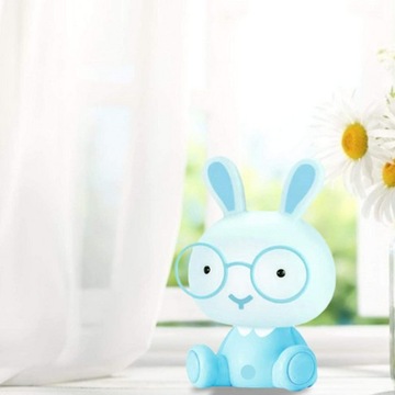 НОЧНИК ДЛЯ ДЕТЕЙ КРОЛИК LED СИНИЙ ЛАМПА