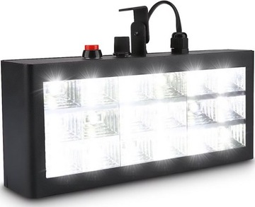 KOLOROFON STROBOSKOP BIAŁE ŚWIATŁO REFLEKTOR DYKOTEKOWY 18LED CZUJNIK DŹW.