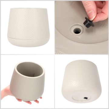 ЦВЕТОЧНЫЙ ВАЗ, ЦВЕТОЧНАЯ КРЫШКА, БЕЖЕВАЯ ПОДСТАВКА, 13 см