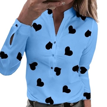 MODNA BLUZKA KOSZULA DAMSKA KWIATY KOLORY S-2XL