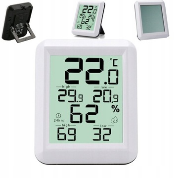 Termohigrometr LCD Domowy Elektroniczny Biały