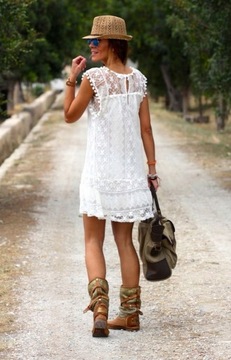 платье SUMMER BEACH TUNIC BOHO LACE XL